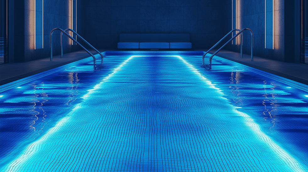 Pool lighting application image from the current APEX Neon IP68 product page